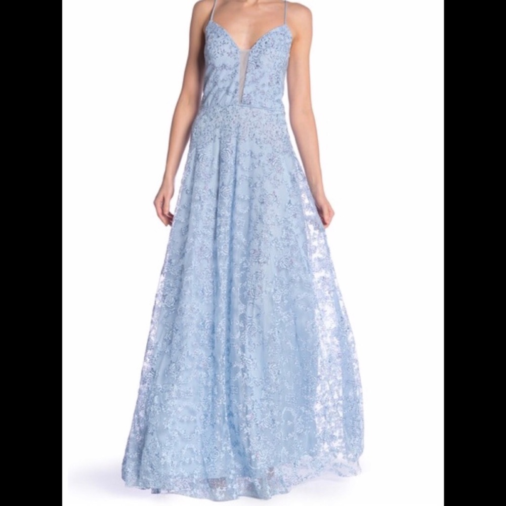 Brand new, floor length light blue MARINA gown.